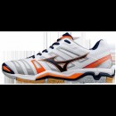 Chaussures Handball Mizuno Wave Stealth 4 Blanc / Bleu / Orange Homme