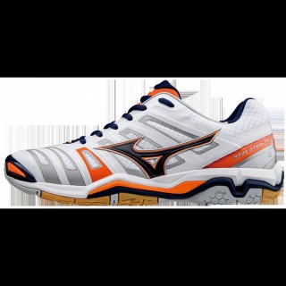 Chaussures Handball Mizuno Wave Stealth 4 Blanc / Bleu / Orange Homme