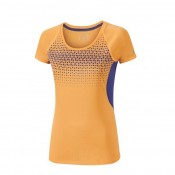 Mizuno T-shirt Cooltouch Phenix Bleu / Orange Running Femme