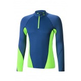 Mizuno T-shirt Virtual Body G1 col zippé Bleu / Vert  Outdoor 