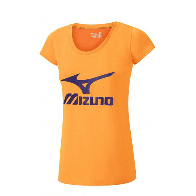 Mizuno T-shirt Big Logo Orange Outdoor Femme